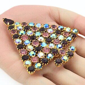 Illustrious Dominique Rare! Hard-To-Find Pink Christmas Tree Brooch
